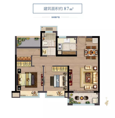 87㎡戶型圖