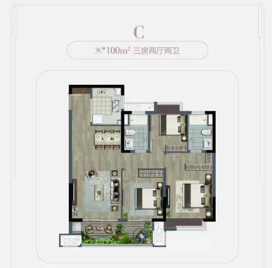 100㎡戶型圖
