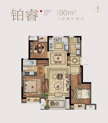 90㎡戶型圖