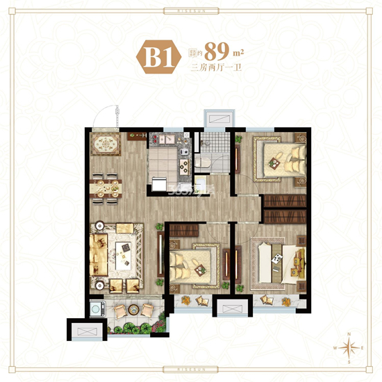 89㎡戶型圖