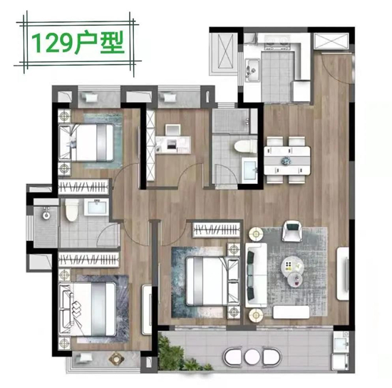 129㎡戶型圖