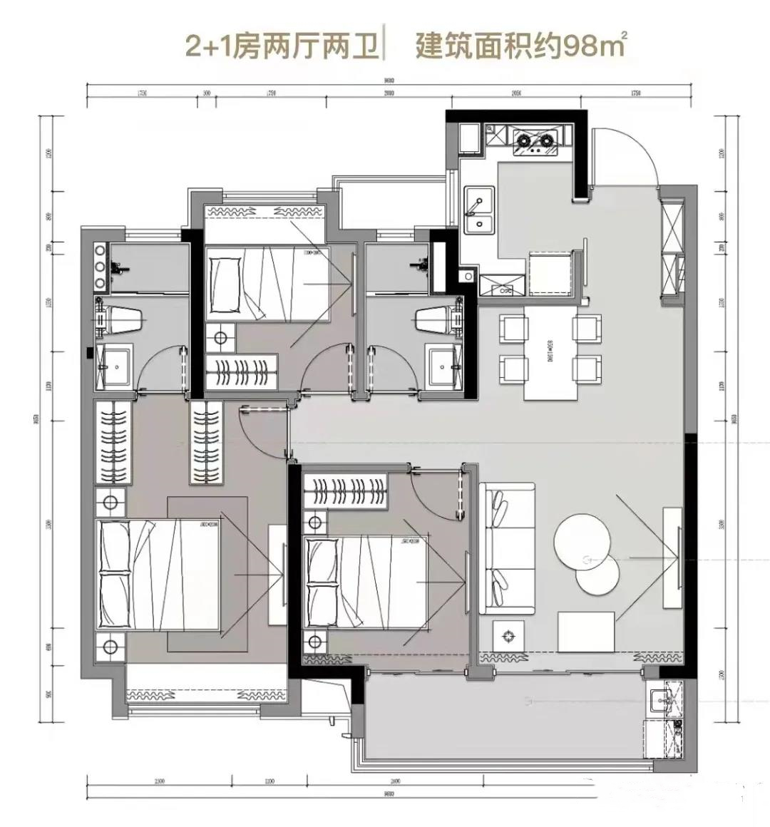 98㎡戶型圖