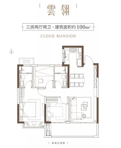 100㎡戶型圖
