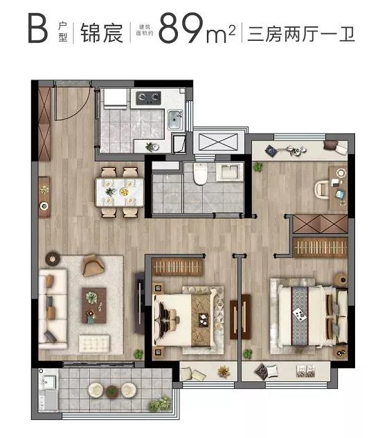 89㎡戶型圖