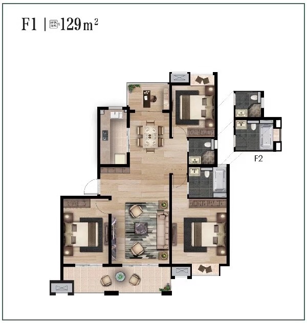129㎡洋房戶型圖
