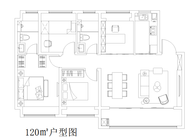 120㎡戶型圖