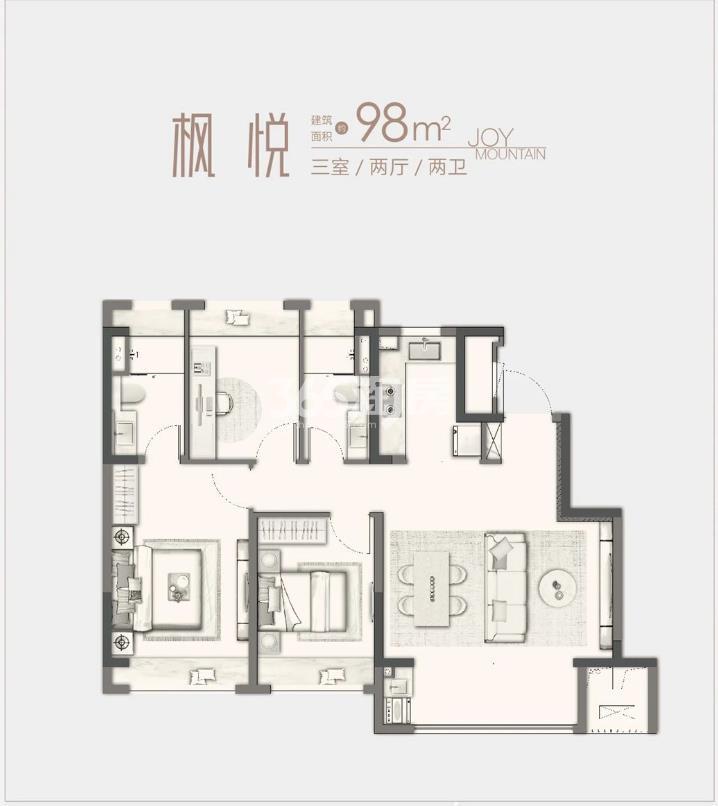 98㎡戶型圖