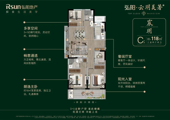 弘陽云玥美著118㎡戶型圖