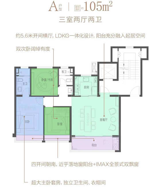 中海方山印105㎡戶型圖