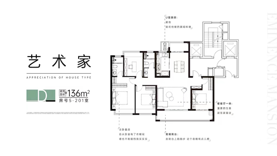 銘著風(fēng)華136㎡戶型圖