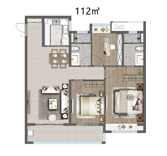 榮錦瑞府112㎡戶(hù)型圖