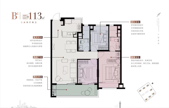 華潤(rùn)潤(rùn)鴻府113㎡戶型圖