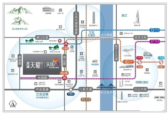 龍湖天曜城的區(qū)位圖