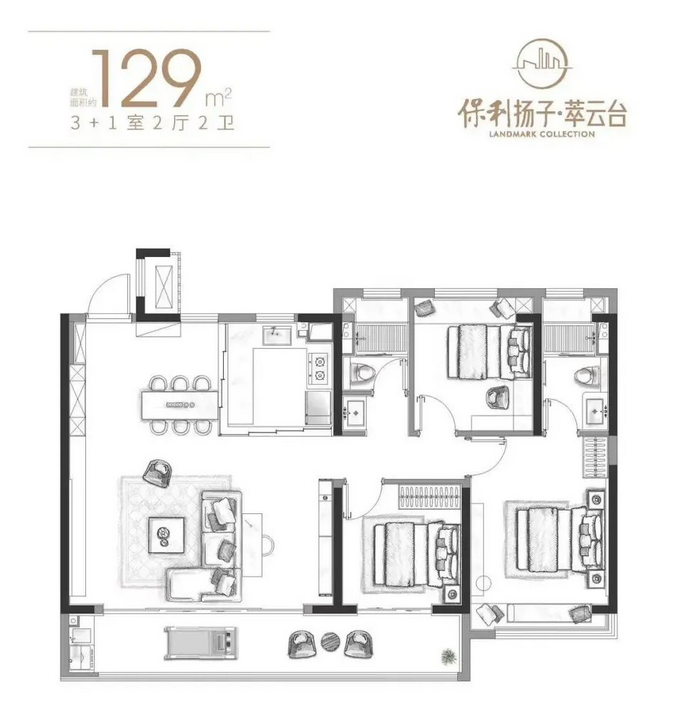 保利揚(yáng)子萃云臺的戶型圖