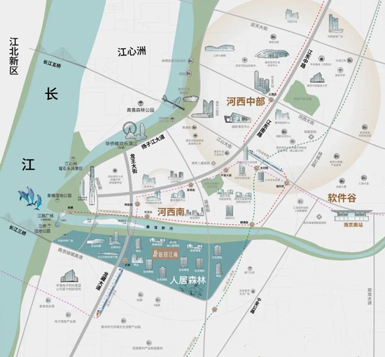 鉑玥江南的區(qū)位圖
