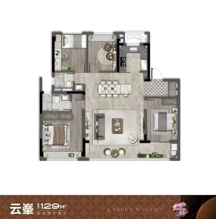 觀云潤(rùn)府129㎡戶型圖